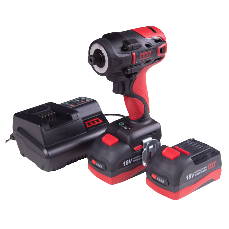 MIGHTY SEVEN Аккумуляторный шуруповерт 18 В, 4 предмета, кейс DS-201A