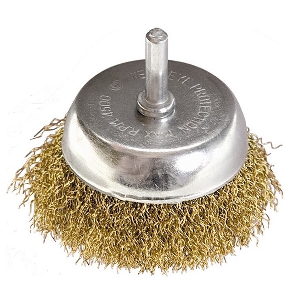 Щетка для дрели 65 мм, "чашка" со шпилькой 74477