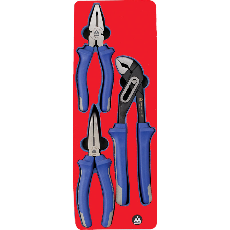 МАСТАК Набор пассатижей, плоскогубцев и бокорезов, ложемент, 3 пр. 5-3003