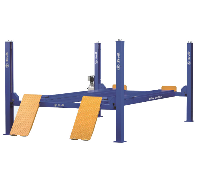 Подъемник четырехстоечный для "развал-схождения" г/п 5 т. (траверса 3,2 т.,) SIVIK ПГА-5000/4 Cиний 