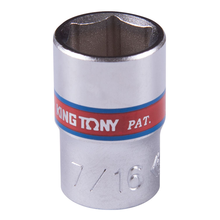KING TONY Головка торцевая стандартная шестигранная 1/4", 7/16", дюймовая 233514S